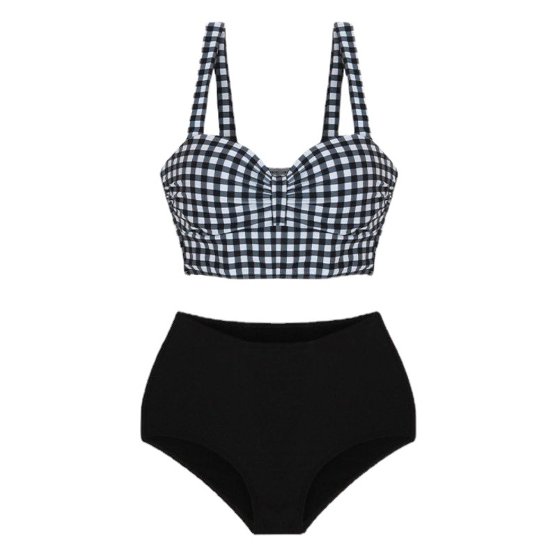 Cross-border two-piece split high-waist bikini swimsuit steel support European and American swimsuit Amazon swimsuit female ebay foreign trade
