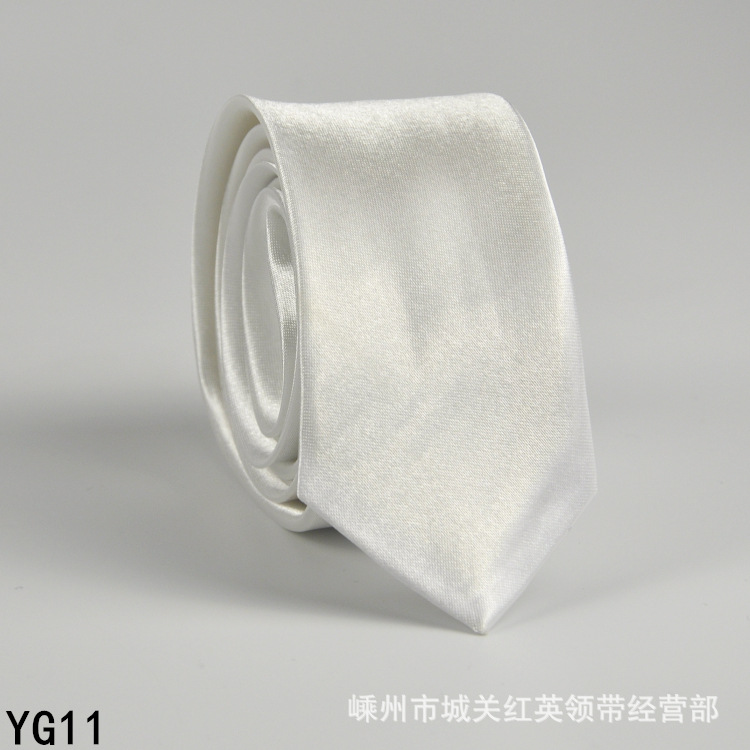 Picture of Solid color tie men's casual 5cm Korean style artificial silk narrow tie for workplace wedding business administrative wholesale
