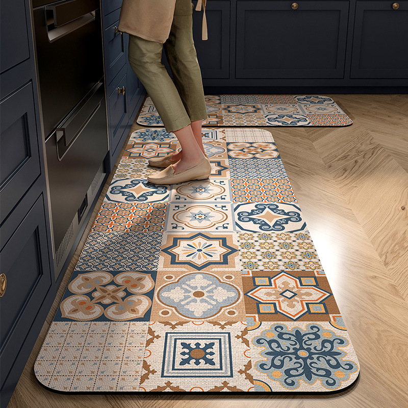 Cross-border kitchen floor mat absorbent dirt-resistant diatom mud floor mat household restaurant bar quick-drying anti-slip mat a generation of hair