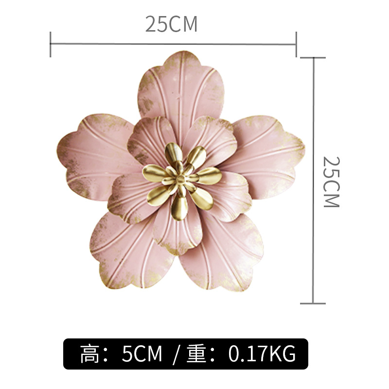 Picture of Light Luxury Metal Stereo Flower Wall Hanging DIY Wall Decoration Living Room Bedroom Tv Wall Hanging Single Small Wall Decoration