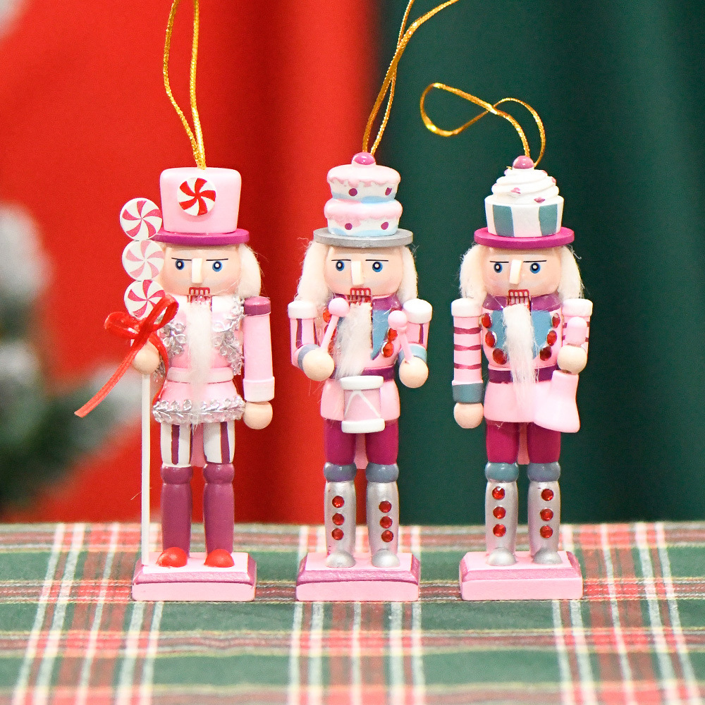 24 New 13cm Cake Candy Nutcracker Small Pendant Cartoon Doll Christmas Tree Crafts Christmas