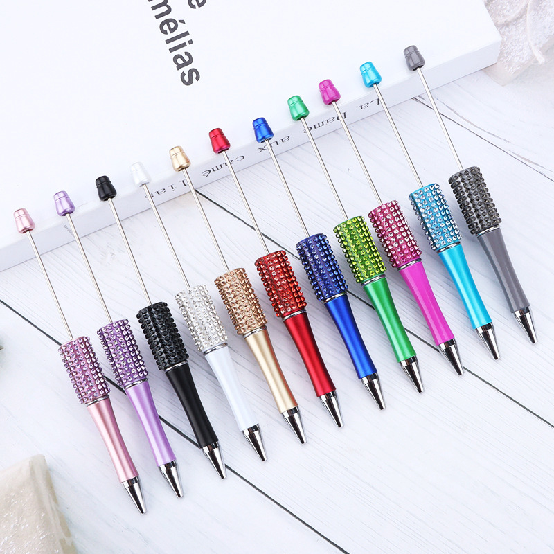 Creative diy Diamond beaded pen handmade rhinestone plastic beaded pen cute puzzle with diamond ballpoint pen in stock