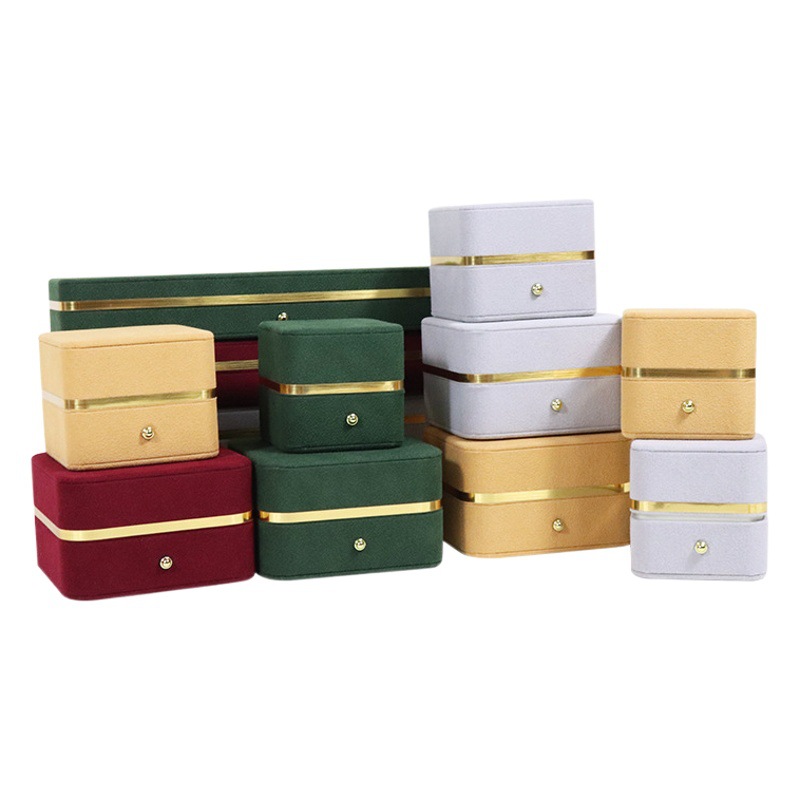 Fashion flannel jewelry jewelry box creative velvet fiber cloth ring necklace jewelry box waist-tight bracelet gift box