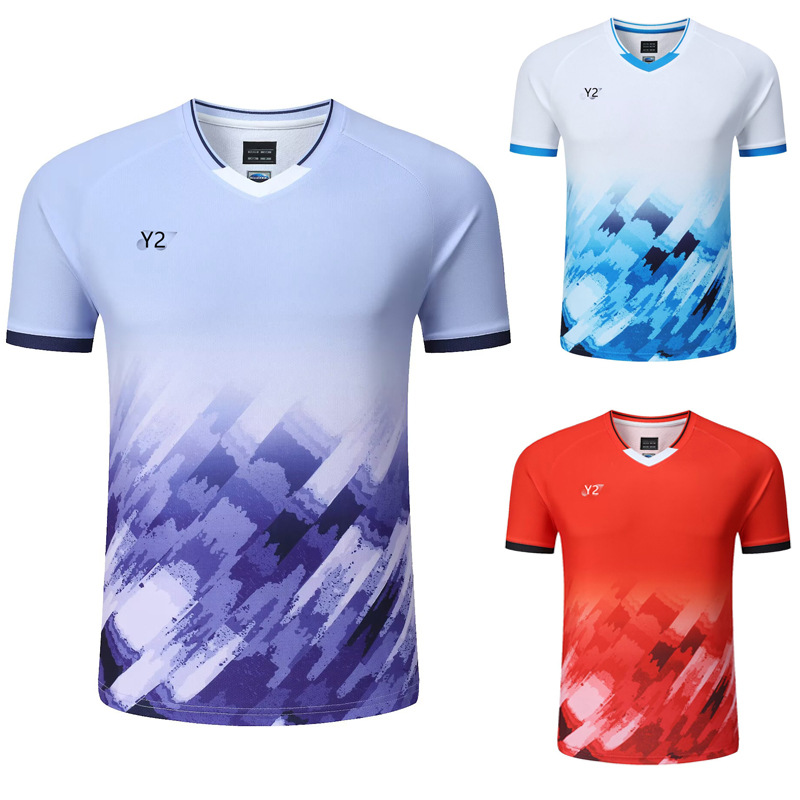 New Badminton Clothing for Men and Women Short-Sleeved Quick-Drying Breathable Tennis Clothing for Kidsren and Students Competition Training Clothes Summer 715