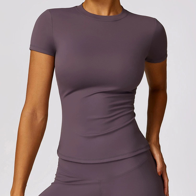 Summer Sports T-shirt Quick-drying Stretch Tight Yoga Suit Short-sleeved Fitness Top Blouse Outdoor Running Short-sleeved Women