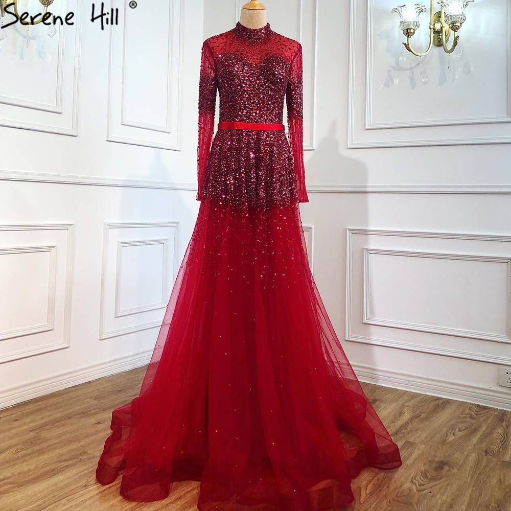 Picture of 2021 new diamond sequins high-end atmosphere long sleeve luxury annual party elegant evening dress dress LA70066