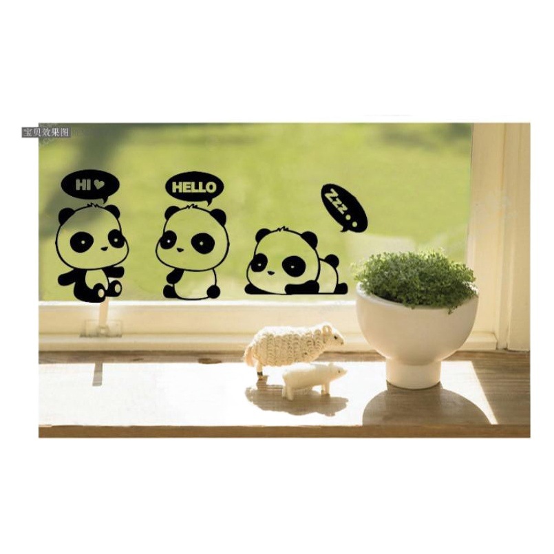 Cute Little Panda Switch Stickers Window Stickers Cross Border Removable Bedroom Study Home Decorative Wall Stickers MUK4179