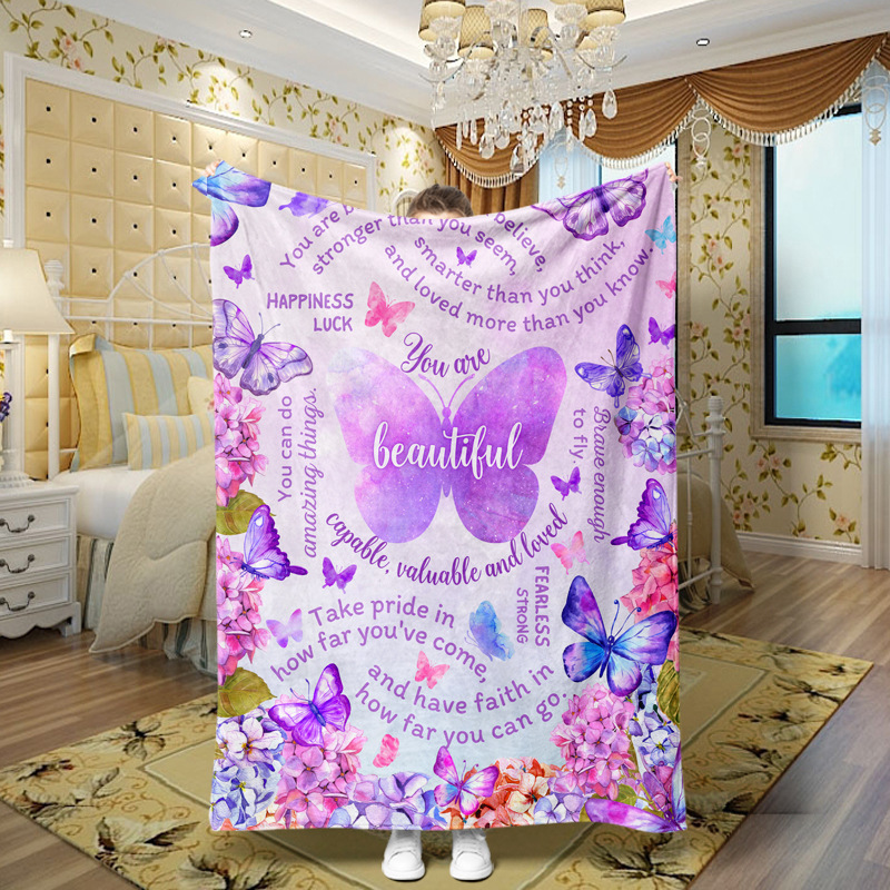 Picture of Family love teachers and students girlfriends love message flannel blanket summer air conditioning blanket autumn and winter nap printing blanket