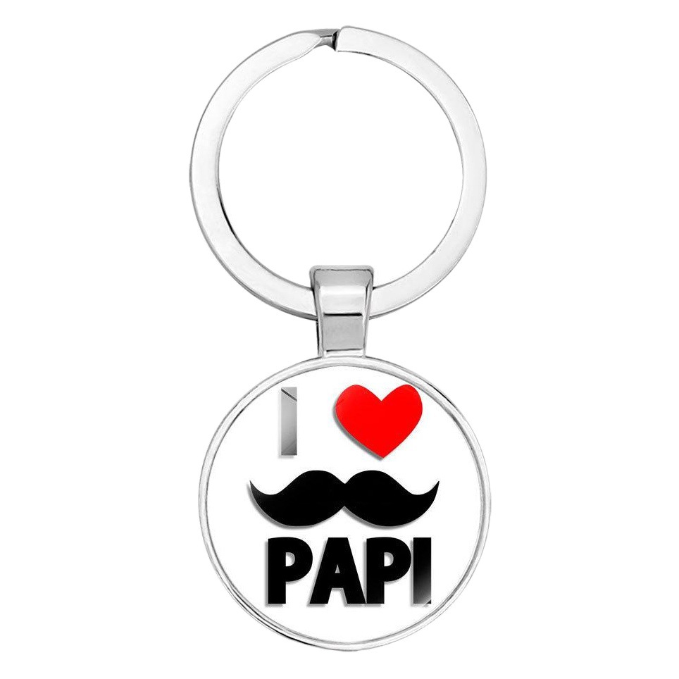 Cross-Border New Accessories Best Super Dad Time Gem Keychain Export Father's Day Gift Jewelry