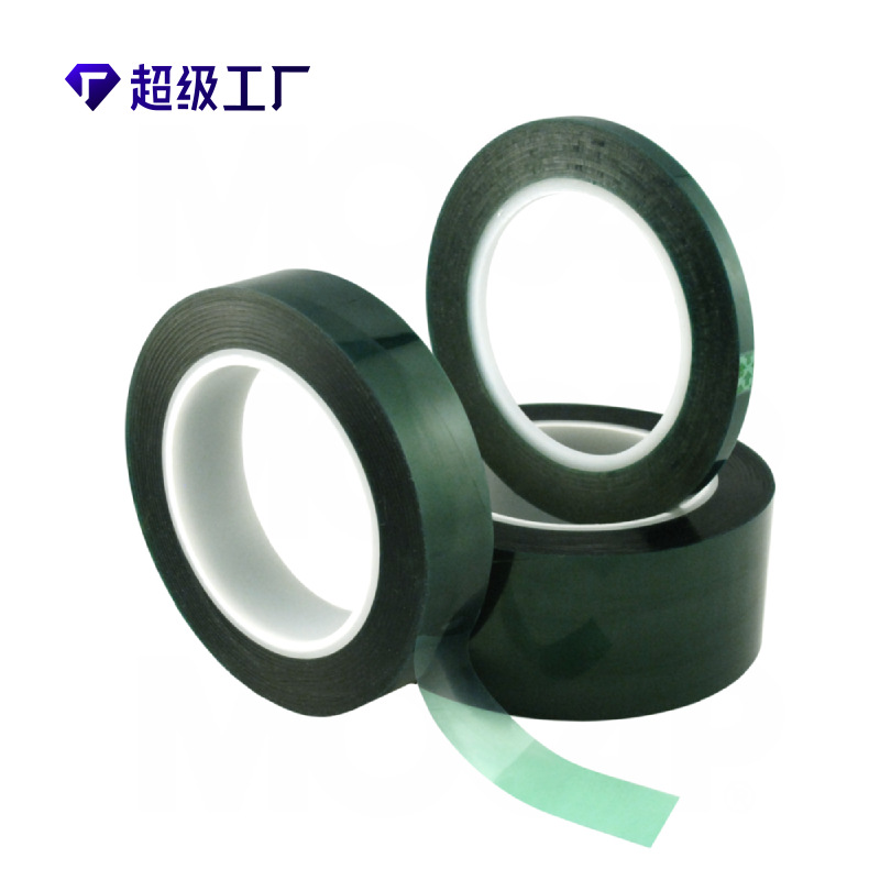 PET Green High Temperature Masking Tape High Viscosity No Residual Polyester Fiber Tape