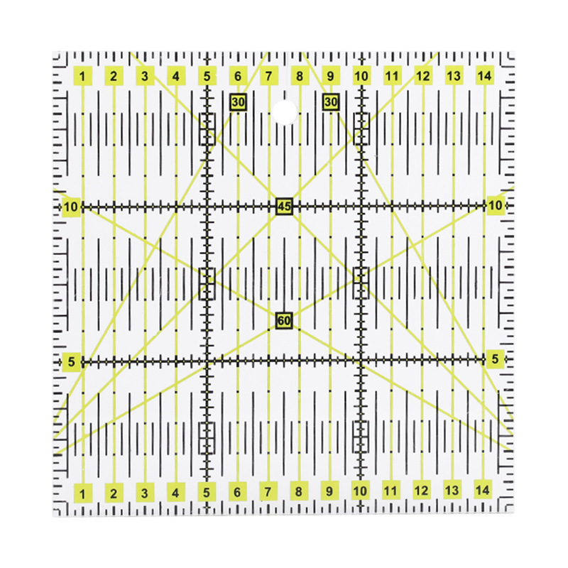 Picture of Acrylic Patchwork Ruler Cutting Ruler Double Color Long Square Ruler Sewing Ruler Patchwork Tool DIY Color Ruler