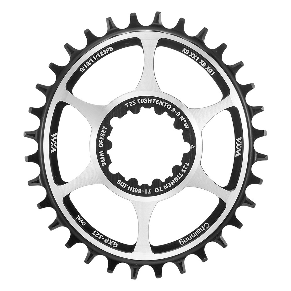 VXM mountain bike speed crank GXP tooth disc offset 3mm positive and negative tooth ellipsoid single speed 32T sprocket