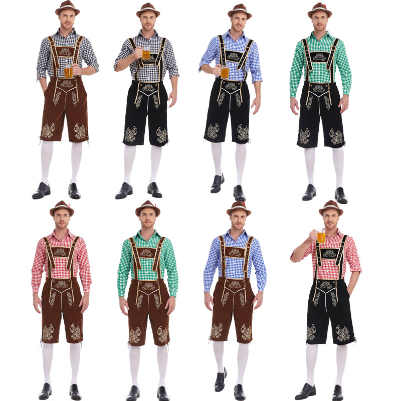 Europe and the United States New German Oktoberfest Shirt Straps Men's Beer Clothing cos Party Performance Clothing