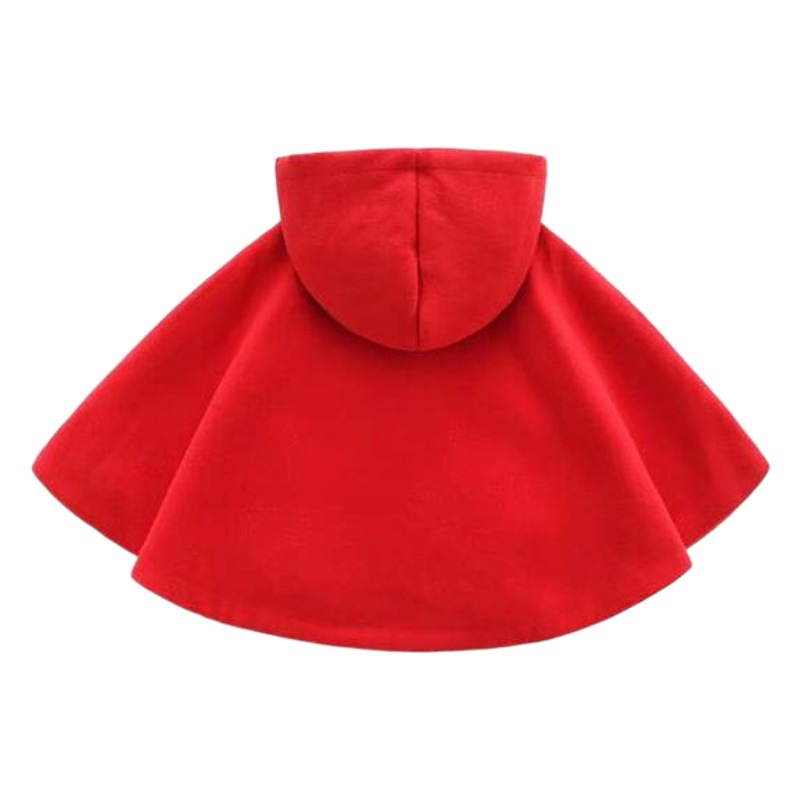 Girl's Cashmere Cape Hooded Children's Clothing Left Prince Children's Plaid Thickened Cape Top