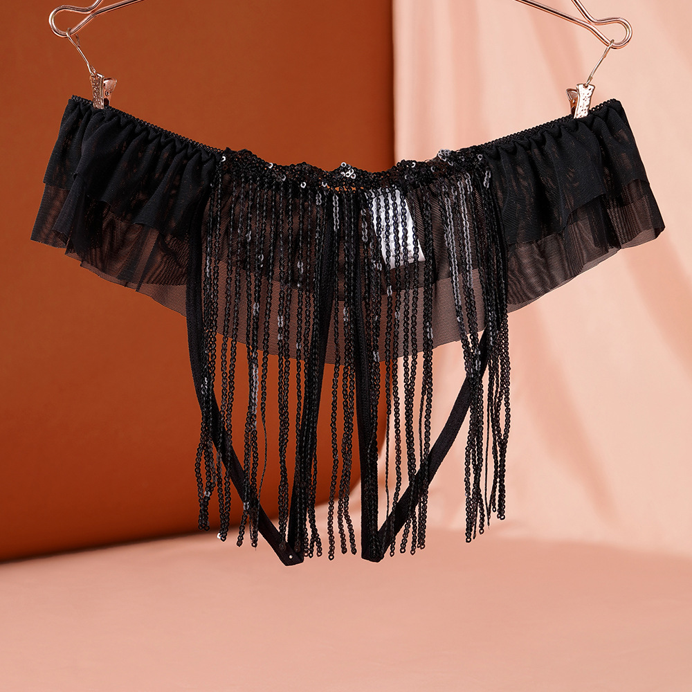 Cross-border special for European and American sexy T-shaped underwear women's crotch free sexy transparent temptation sexy underwear
