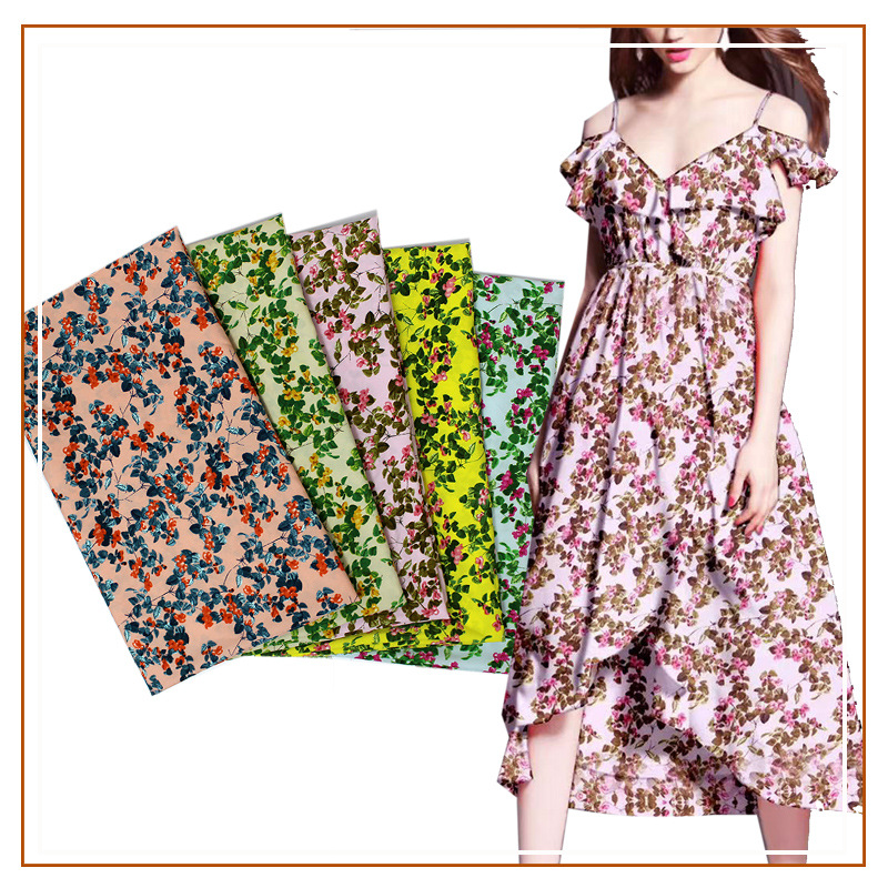 Chiffon printed fabric high-grade shirt classical cheongsam Hanfu textile polyester dress fabric manufacturers wholesale