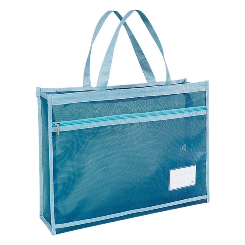 A3 Art Bag 8K Mesh Satchel Zipper Bag Student Large Capacity Painting Tutoring Bag Storage Bag Drawing Paper Double Layer