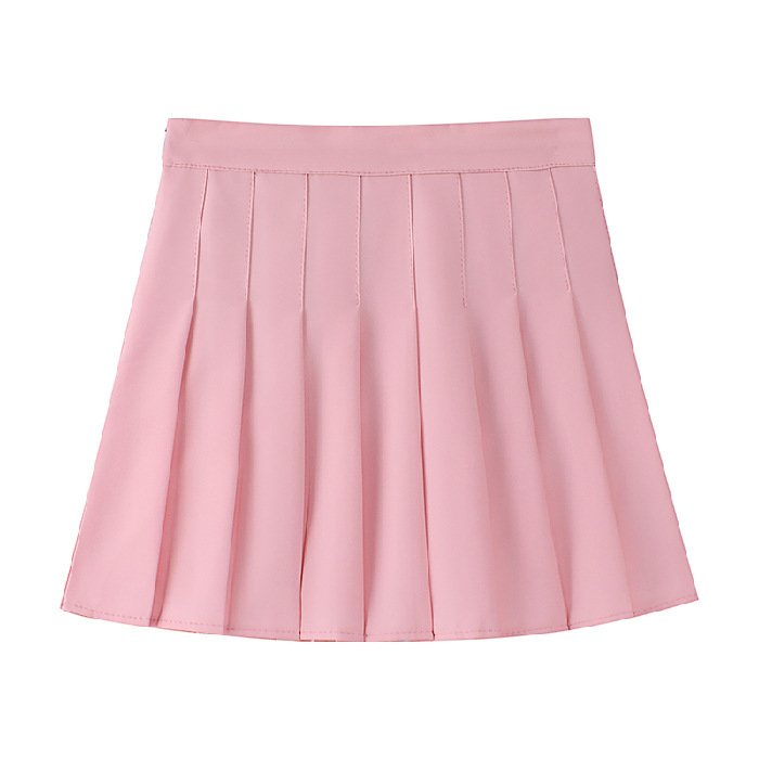 Picture of (Safety Pants Zipper Button) Pleated Skirt JK Uniform Skirt All-match Skirt Spring Summer Short Skirt Trendy