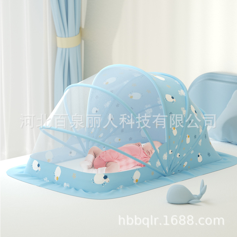 Picture of Baby Mosquito Net Baby Yurt Anti-mosquito Full Cover Foldable Baby Newborn Children's Bed Bottomless Universal