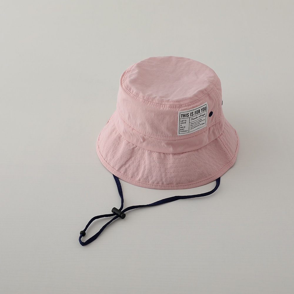 Picture of Letter Square label quick-drying sun hat children's outdoor sun hat UV protection fisherman hat middle and big Children beach hat