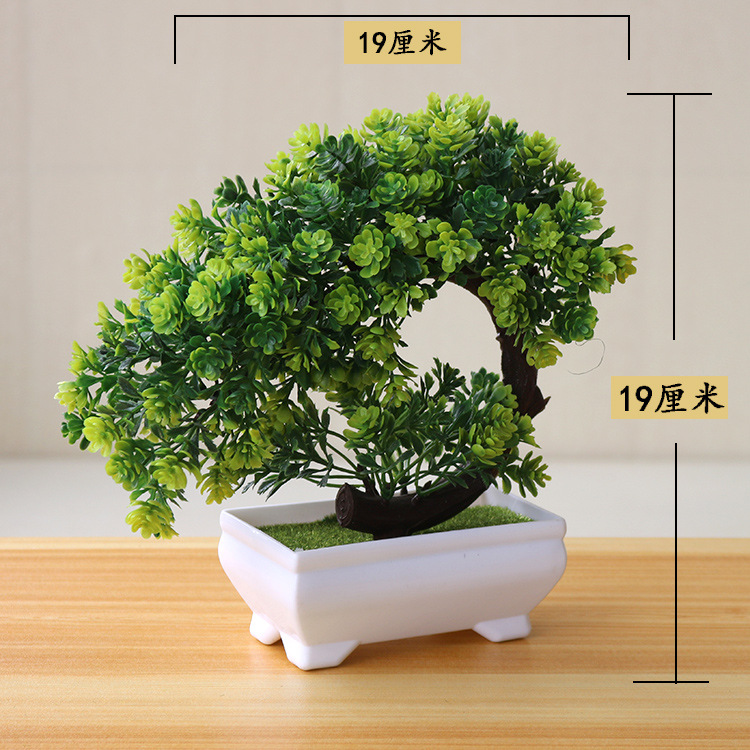 Picture of Sakura Snowball Simulated Plant Potted Grass Ball Bonsai Small Tree Home Decoration Flower Ornament Creative Mini Small Round Ball