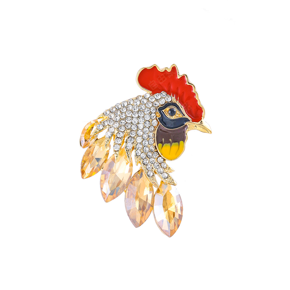 Picture of Japanese Style Cute Full Diamond Glass Chick Style Brooch Zodiac Pin Jacket All-match Creative Animal Corsage