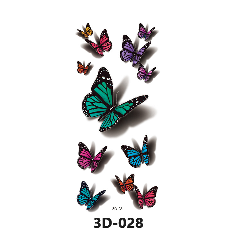 Picture of Spot Wholesale 3D Butterfly Waterproof Sweat Female Stereo Artificial Creative Temporary Stickers European and American Cross-Border Butterfly Tattoo Stickers