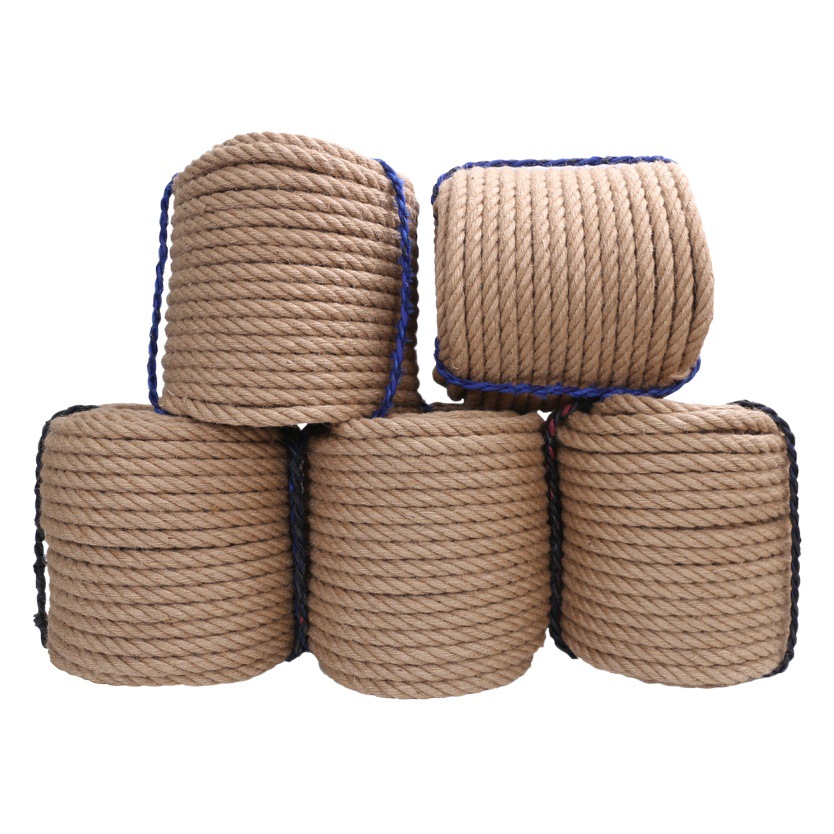 Thick Hemp Rope Rope Hemp Rope Decoration Fine Hemp Rope Decorative Rope Hand-Woven Bundled Clothes Drying Wear-Resistant Tug-Of-War Rope