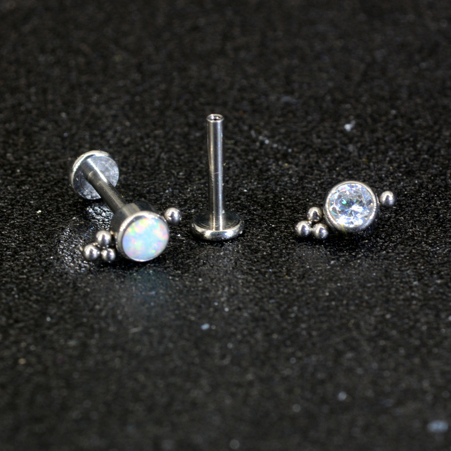 Picture of 6-10mm rod length 316 titanium steel welding ball Aobao lip nail ear nail puncture jewelry wholesale