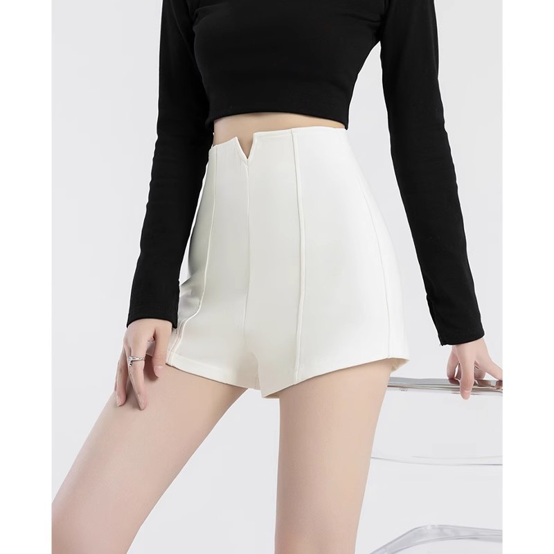 High Waist Suit Shorts Women's Spring and Summer Slimming Spice Girls Irregular Bottoming Hot Pants Korean-style All-match Casual Straight Pants