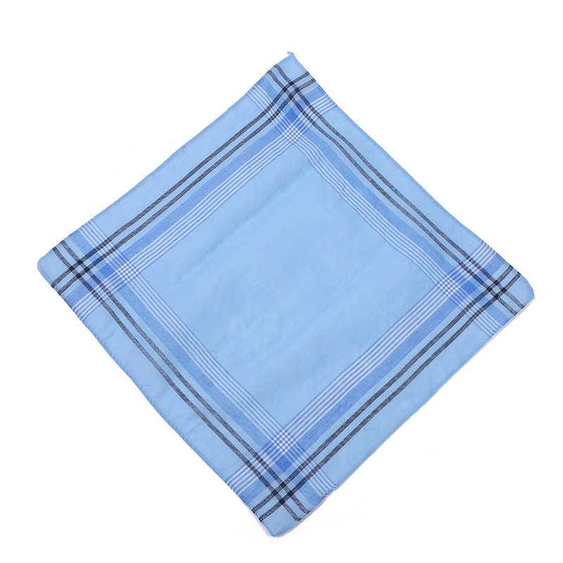 Picture of 2024 New Men's Light Color Plaid Striped Handkerchief Polyester Cotton Handkerchief Towel Pocket Towel Small Square Square Classic Handkerchief