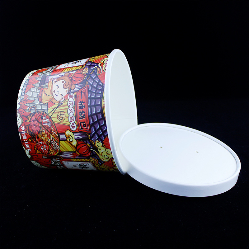 Disposable Round Paper Bucket Chicken Wings Family Bucket Takeaway Carton Kraft Paper Bowl Fried Chicken Platter Bucket
