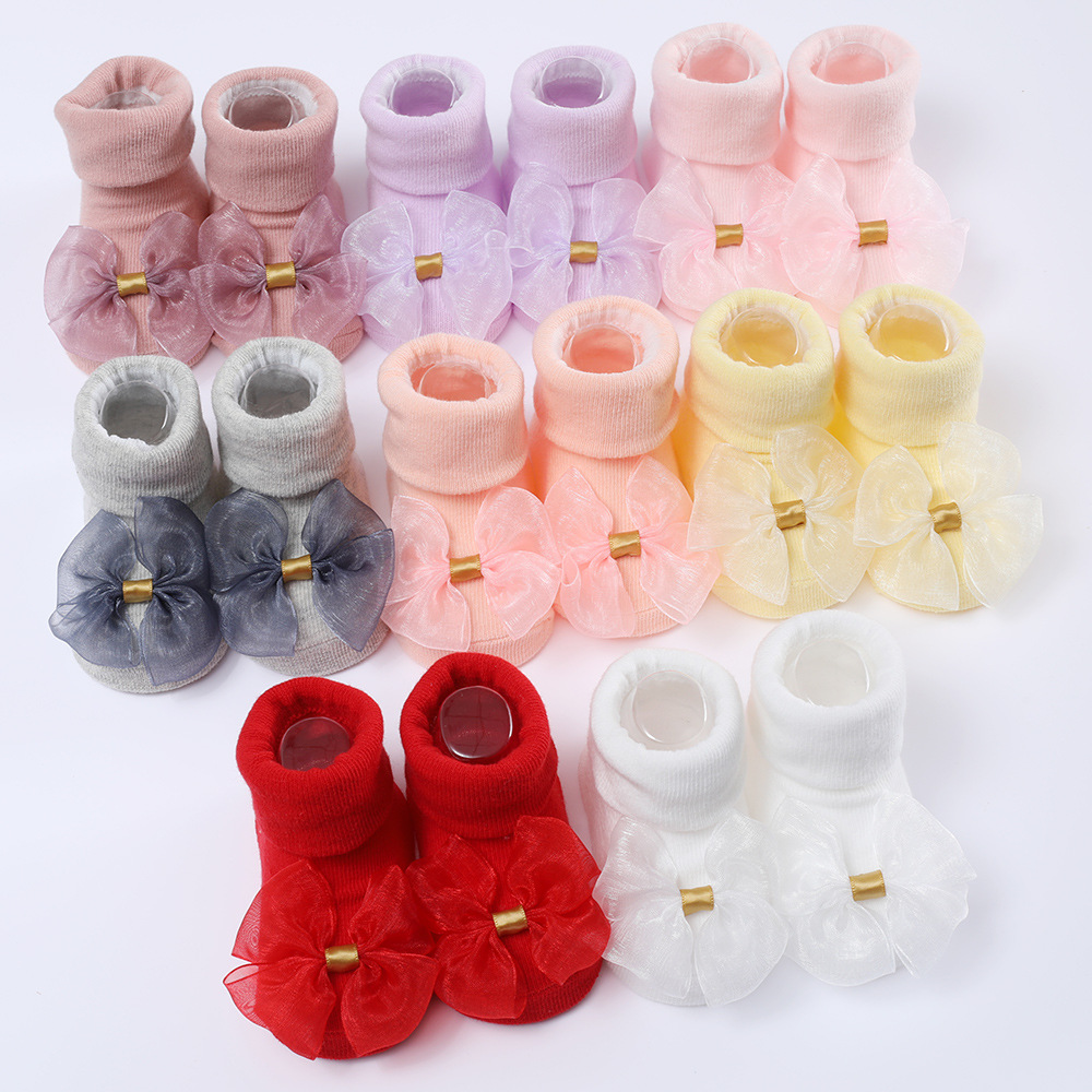 Picture of 2023 New Baby Headband + Socks Set Ribbed Bow Headband Baby Breathable Knitted Cotton Socks