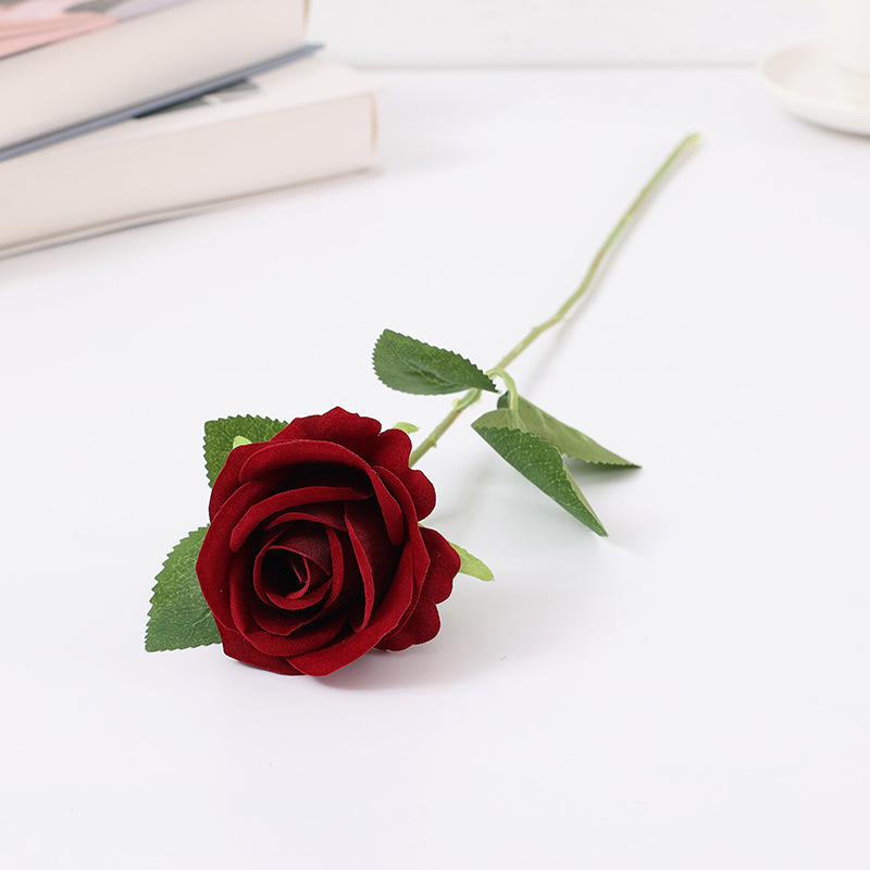 Picture of Cross-Border Supply Velvet Rose Home Decoration Wedding Bouquet Gothic Halloween Black Rose Simulated Rose