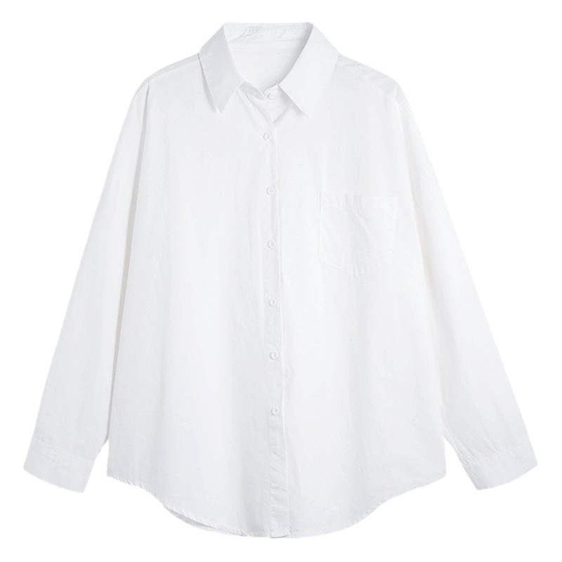 White Shirt for Women 2025 New Korean Style Design Niche Western Style Tops Versatile Casual Shirts Wholesale