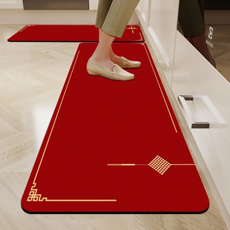 2025 New Kitchen Floor Mats, New Chinoiserie Two-Piece Set, Water-Absorbent Soft Diatom Mud Floor Mats, Stain-Resistant and Easy to Care For, Door Mats