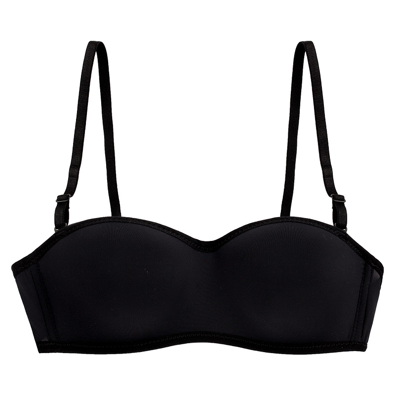 Picture of Cross-border Non-slip Strapless Small Chest Gathering Underwear Beautiful Back Tube-wrap Chest Summer Thin Cup Thin Shoulder Strap Traceless Bra