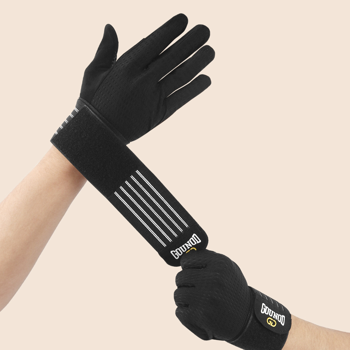 Sports Fitness Gloves, Lengthened and Widened Wrist Guards, Full-Finger Gloves, Barbell Equipment, Weightlifting, Iron Fitness Sports Protection