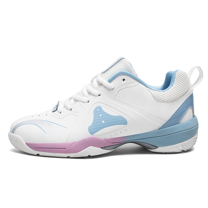 36-45 Badminton Shoes for Men and Women, Wear-Resistant, Non-Slip, Couple Sports Shoes, Breathable Mesh Youth Casual Shoes, White Moon