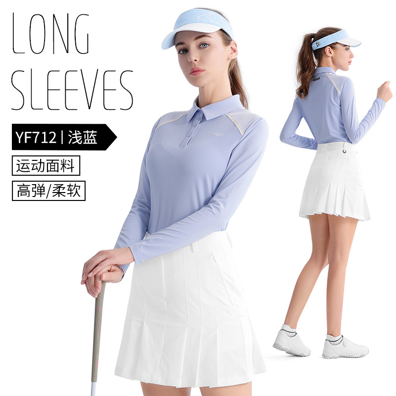 Picture of PGM Golf Clothing Women's Summer Long Sleeve T-Shirt POLO Shirt High Elastic Top Slim Breathable Comfortable Sportswear