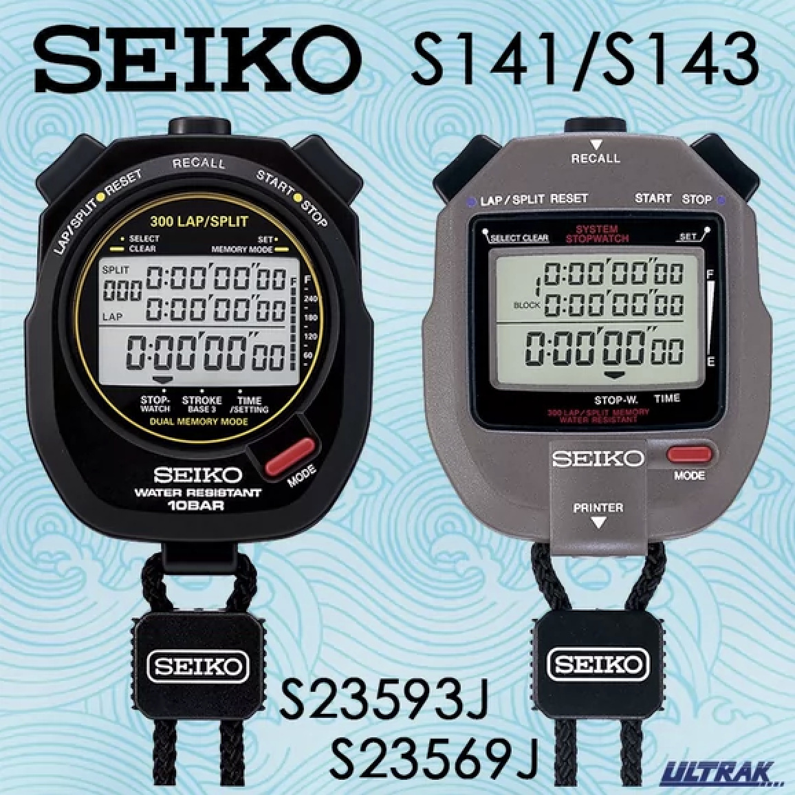 SEIKO Seiko Stopwatch S143 Original genuine goods S23569J Multifunctional 300 Runway Timer Marathon Run
