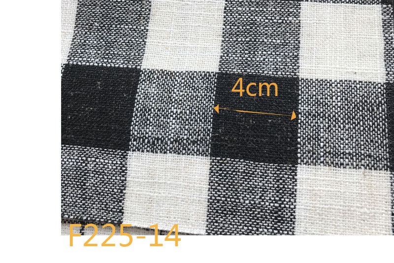 Picture of 9 Coated F225 Linen Polyester-Hemp Interwoven Polyester Black and White Plaid Stripe Fabric Shoe Cloth