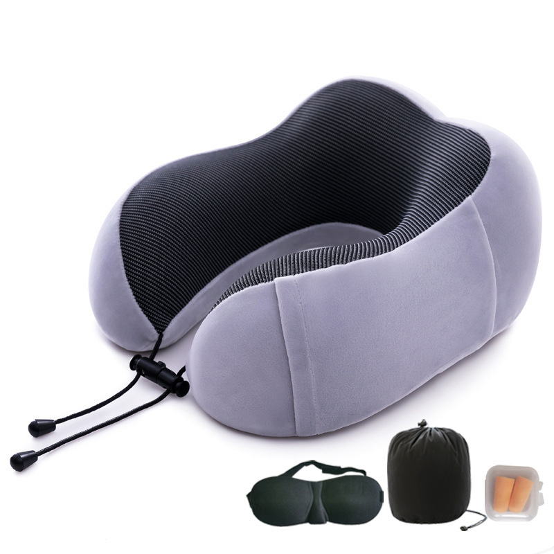 Picture of Cross-border U-shaped neck pillow can be fixed Logo simple memory foam U-shaped pillow wholesale travel neck pillow portable U-shaped pillow