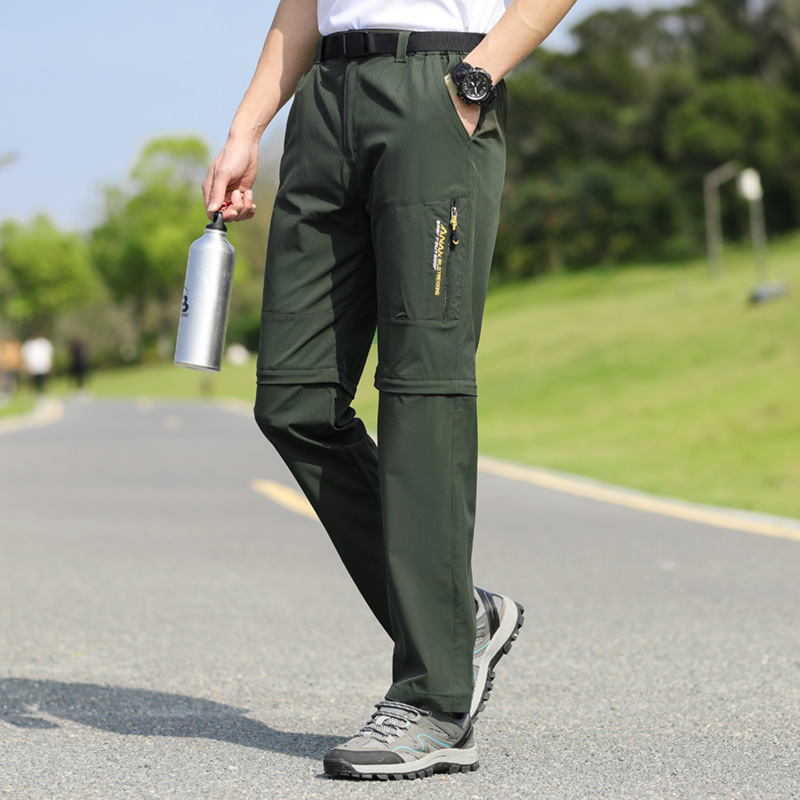 Spring and summer new detachable men's sports trousers pants two wear 100D four-sided elastic quick-drying pants in stock