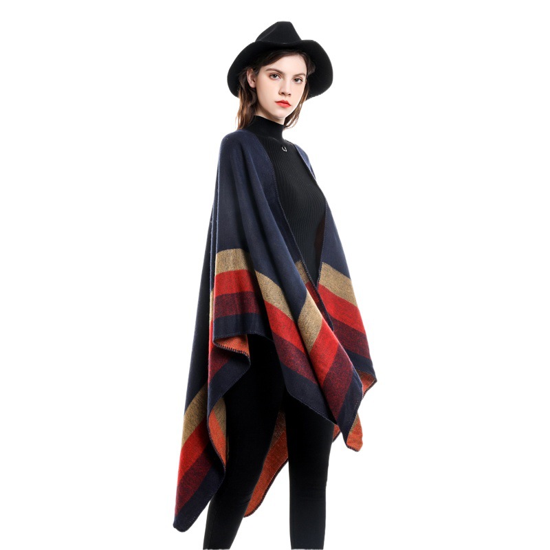 2021 new fashion winter travel warm striped pattern cashmere shawl wholesale