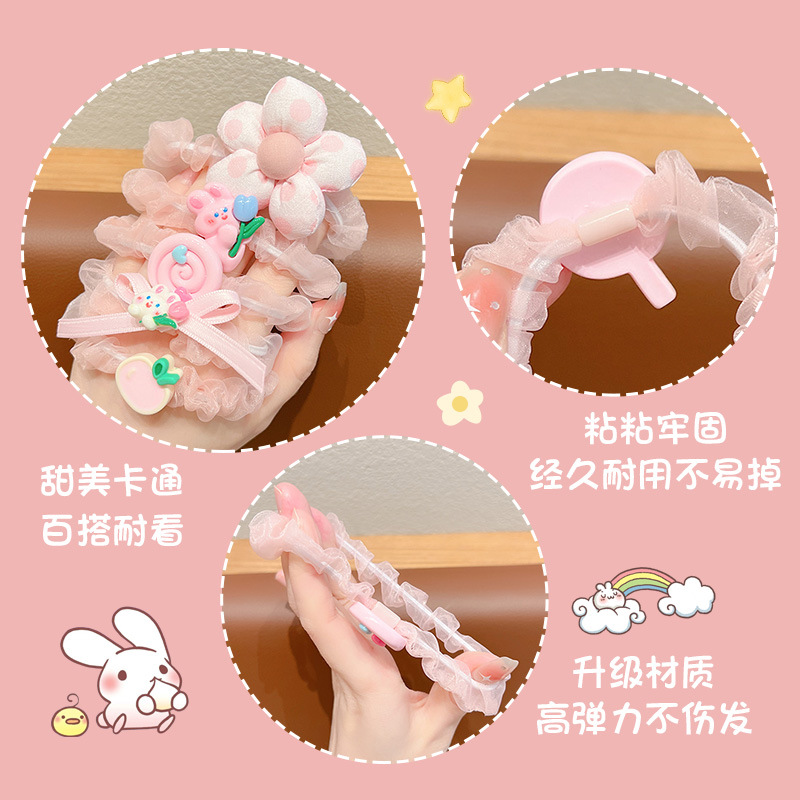 Picture of Summer children's ball head rubber band hair rope new little girl tie head high elastic hair band hair accessories do not hurt hair headdress
