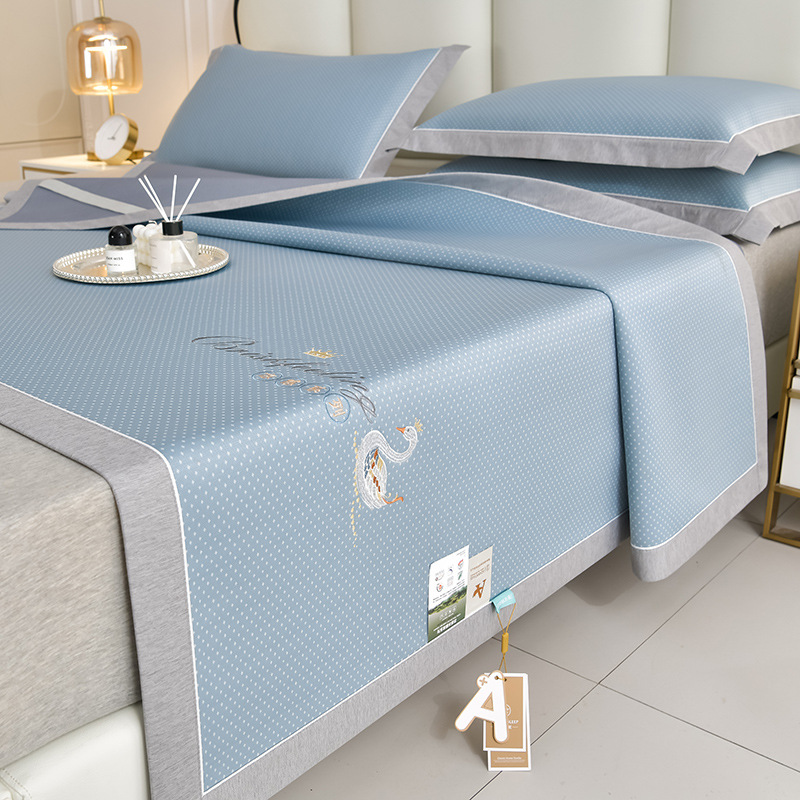 Summer Washable Class A Maternal and Infant Mat Three-Piece Set Thickened Simple Cool Ice Silk Mat Foldable Nantong Home Textile