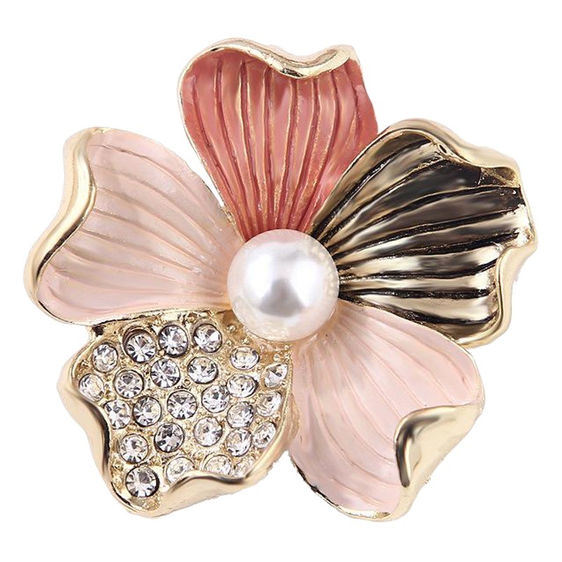 Lanhao Korean version of the new pearl brooch finished color frosted three-color flower brooch accessories empty holder wholesale