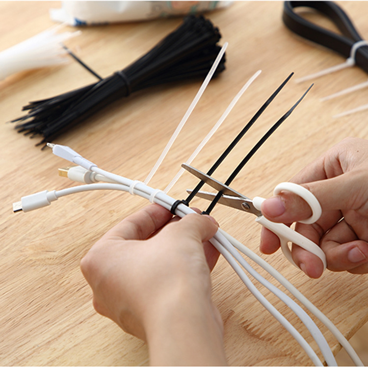 Plastic Cable Ties, Self-Locking Nylon Cable Ties, Cable Management Straps, Wire Storage and Organization, Cable Ties, 100 Pieces