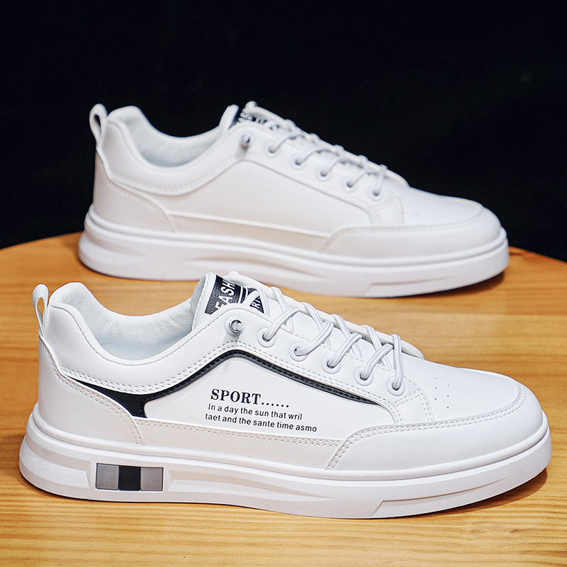 Men's Shoes 2024 Autumn New All-match Trendy Teenage Students White Skate Shoes Men's Platform Sports Casual Shoes